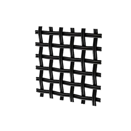 .375in Flat Fluted Square Decorative Grille - Flat Black, 24in W X 36in L Sheet